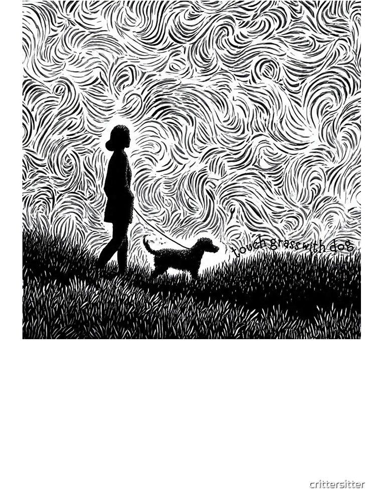 Touch Grass with Dog (Women's) by crittersitter