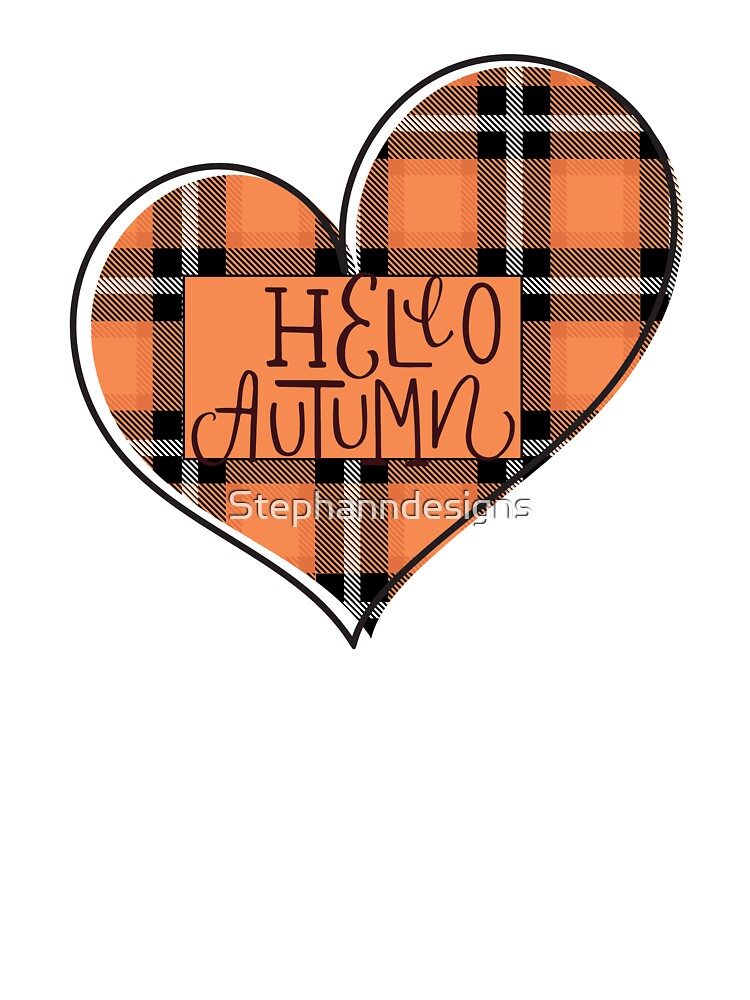 Hello Autumn - Plaid Heart by Stephanndesigns