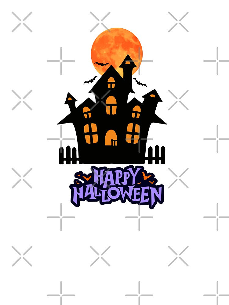 Spooky Haunted House Halloween Night Illustration by Inkworksbyshery