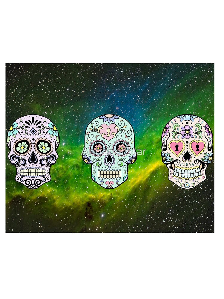 Green Nebula Sugar Skulls by AnnabelStar
