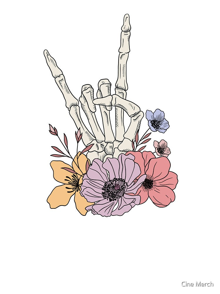 love skeleton with flowers by Cine Merch