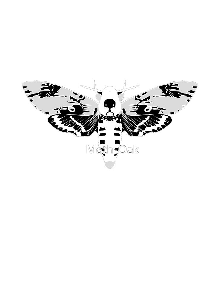 Inverted Monochrome line art death hawk moth by Moth-Oak