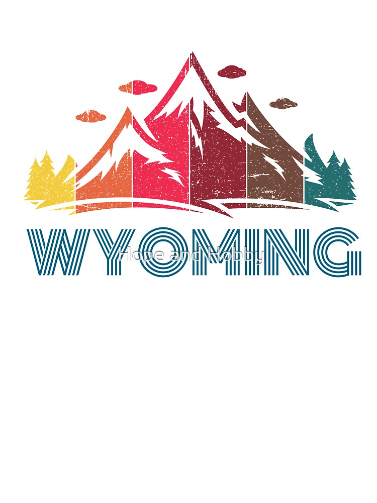 Retro Distressed Wyoming Design for Men Women and Kids by Theodore Cory