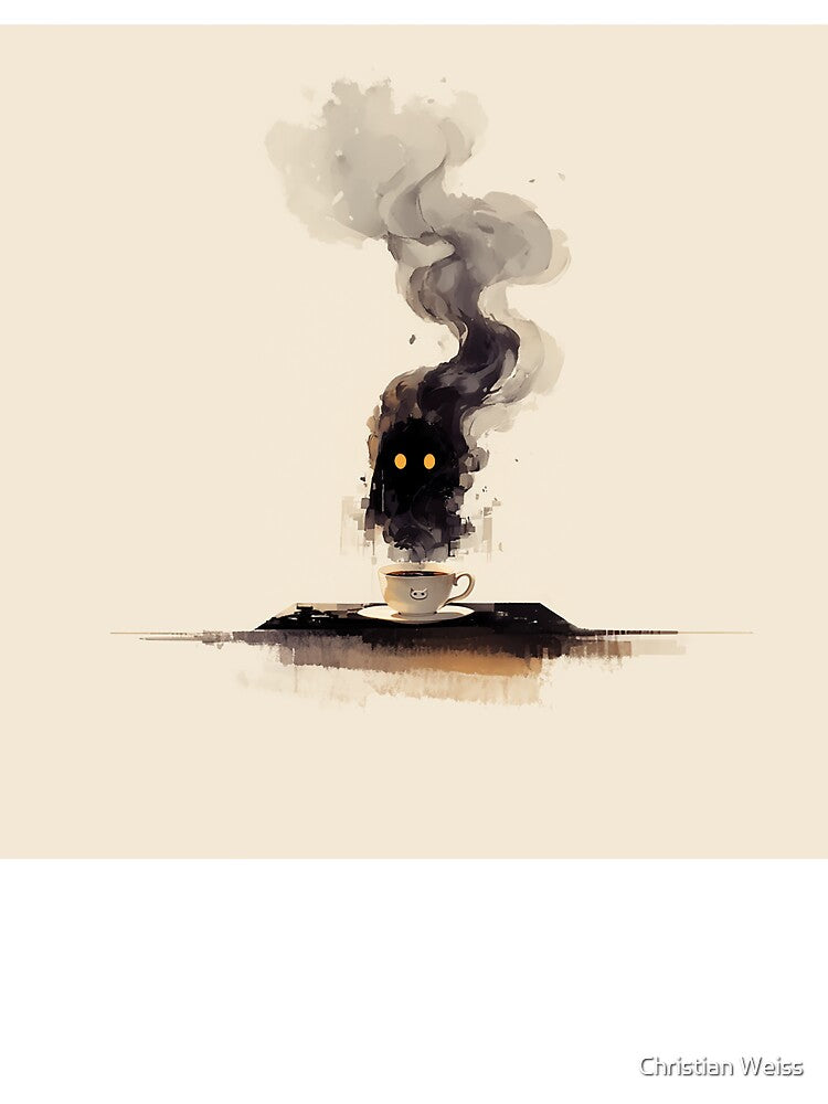 Coffee Cup with Dark Smoky Ghost by Christian Weiss