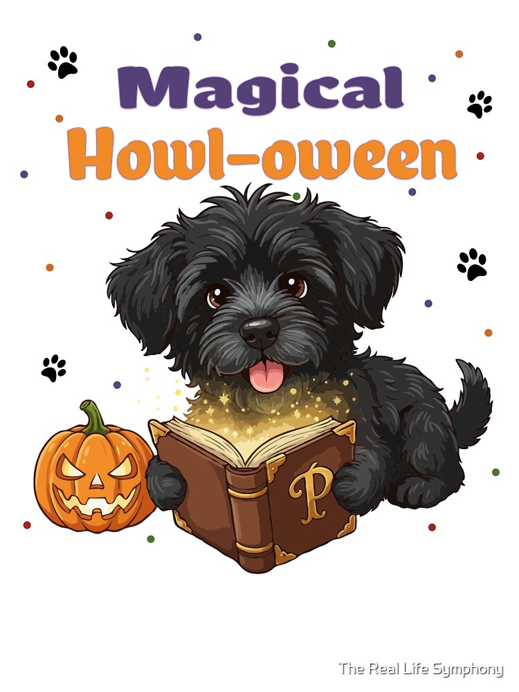 Magical Howl-oween Puli | Cute Halloween Dog Art by The Real Life Symphony