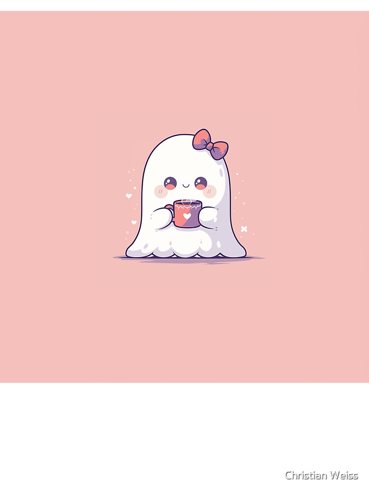 Sweet Ghost with Bow and Latte by Christian Weiss