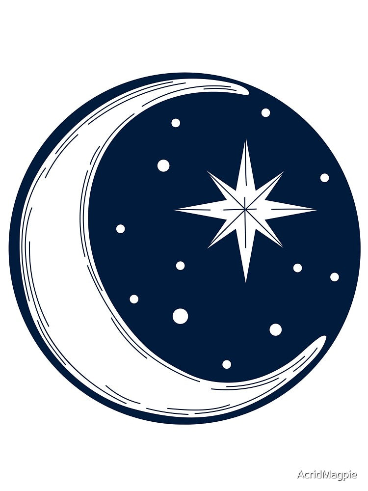 Crescent Moon and Stars by AcridMagpie
