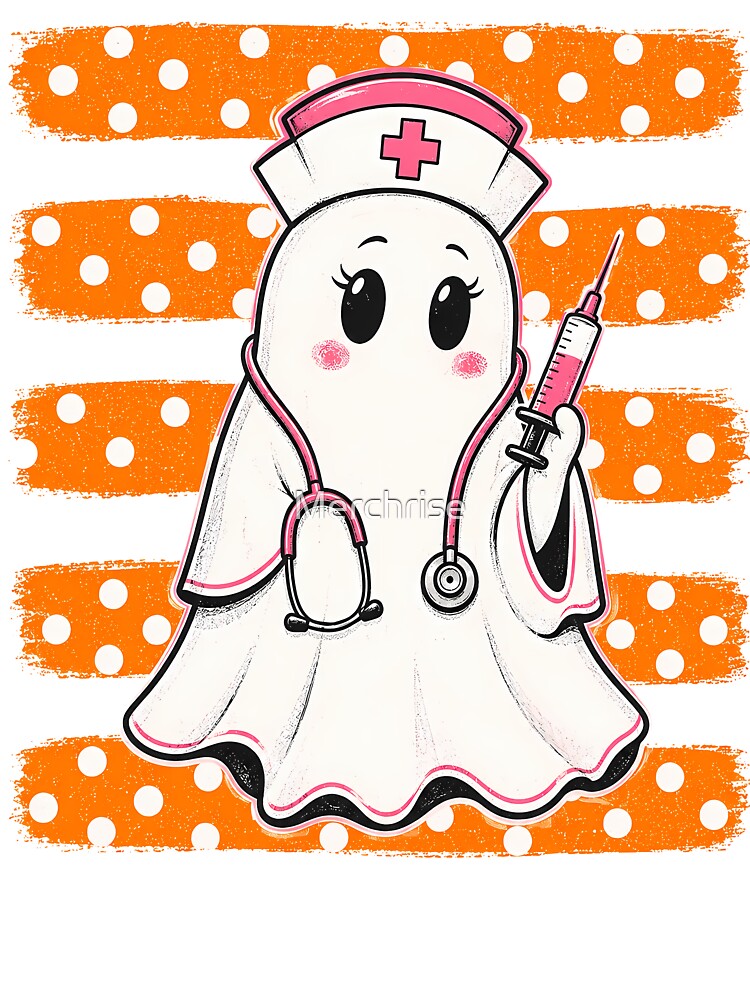 Cute Halloween Nurse Ghost Spooky Nurse by Merchrise
