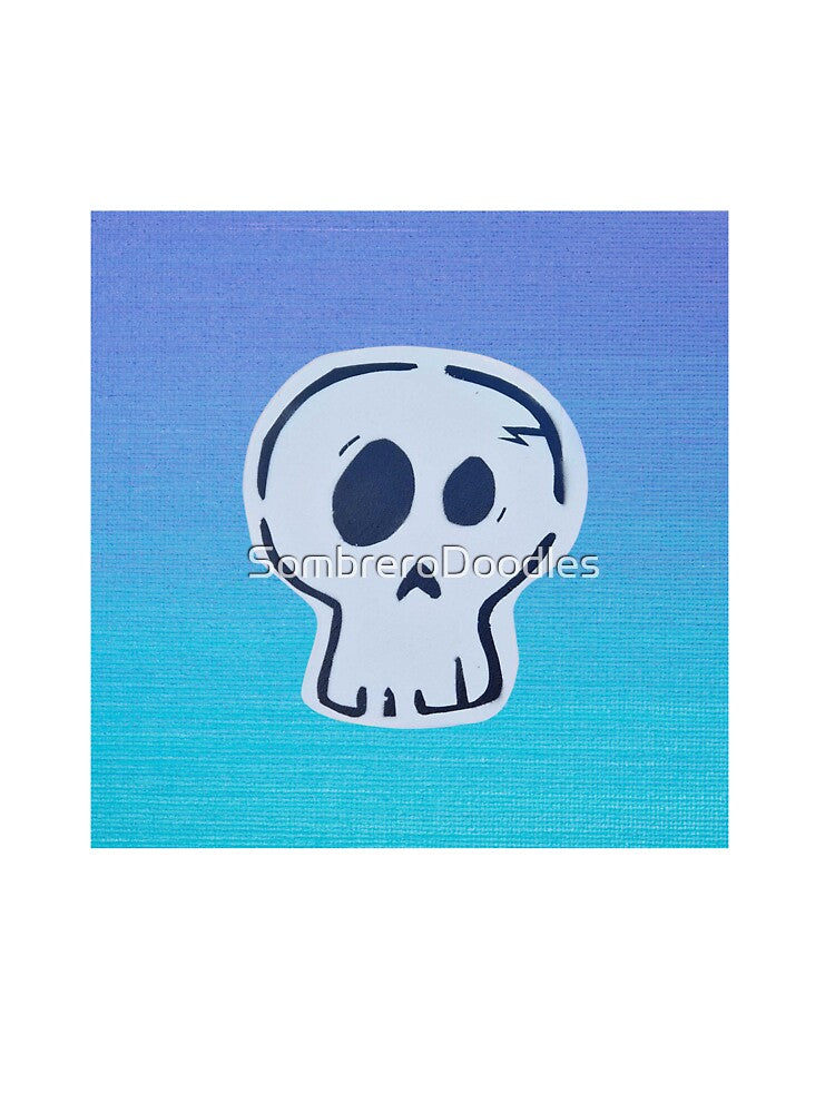 Skull with blue background by SombreroDoodles