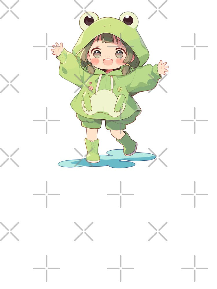Cute Manga Frog Girl by RetroPrints