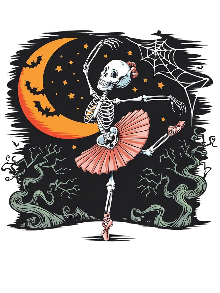 Womens Dancing Skeleton - Ballerina Ballet Dance - Halloween V-Neck T-Shirt by khalidteez