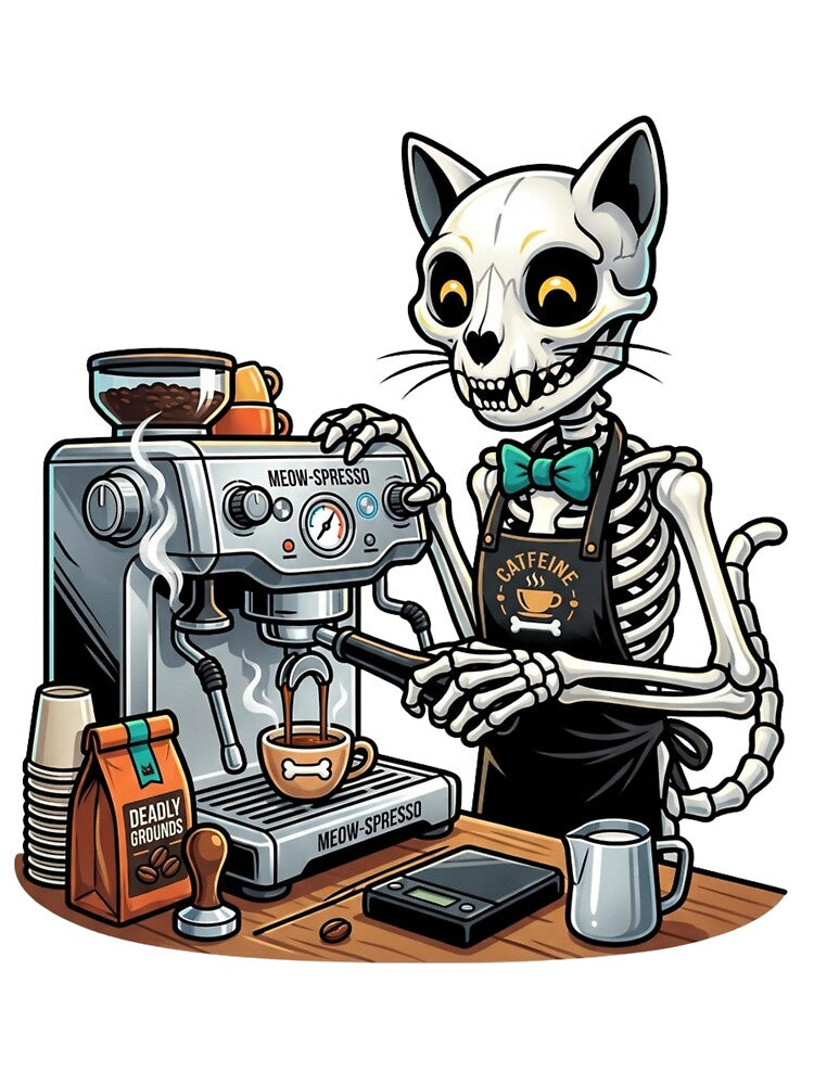 Cat Skeleton Barista by StickVerse by Owais