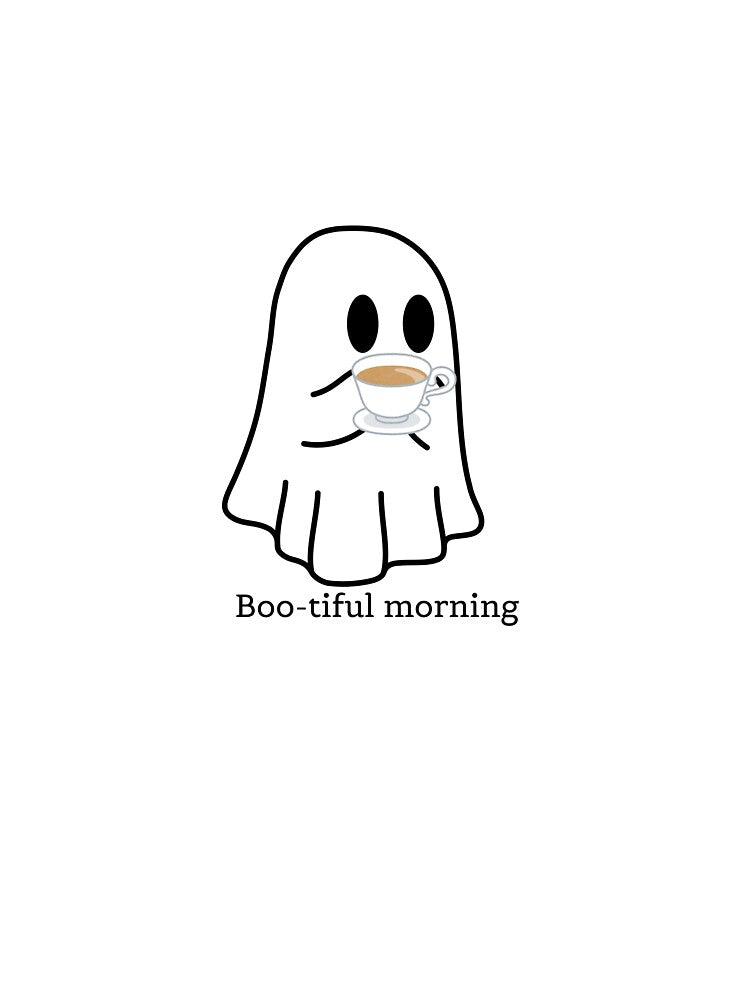 Boo-tiful Morning – Cute Ghost Coffee Design by Geafixy