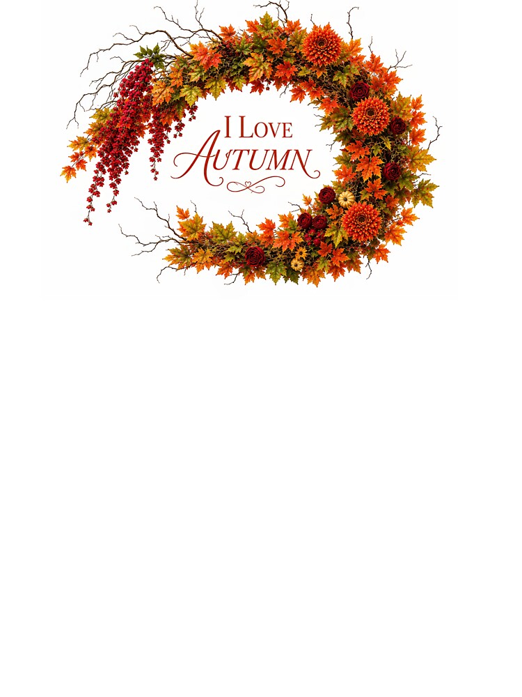 I Love Autumn – Autumn Floral Wreath by DansCreations42