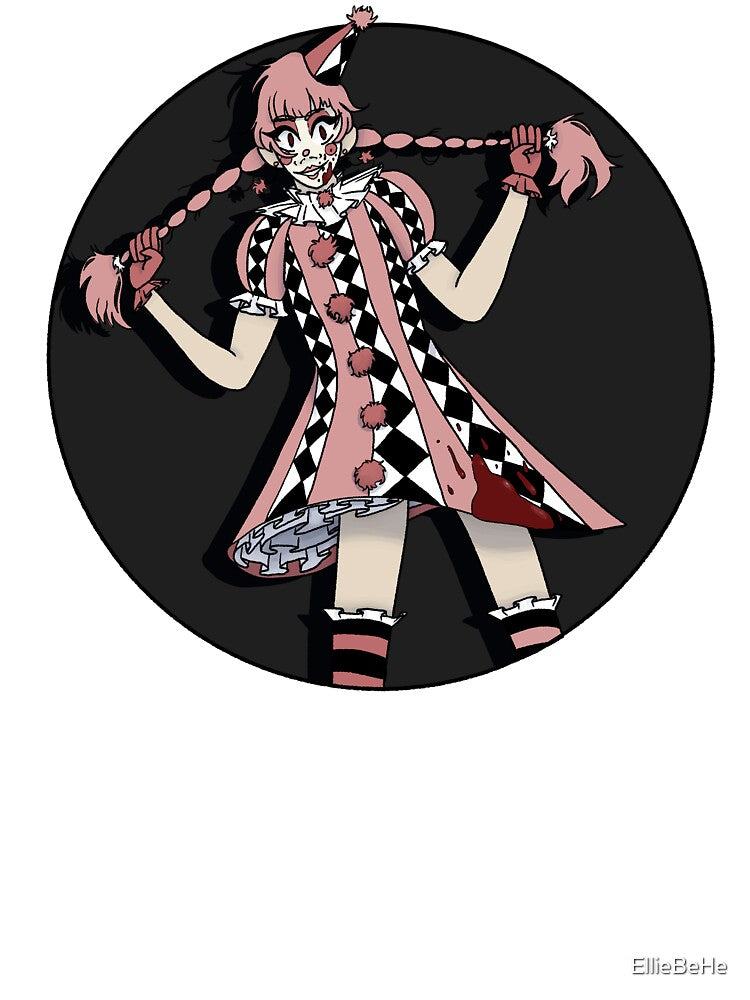 Scary Pink Circus Clown Girl by EllieBeHe