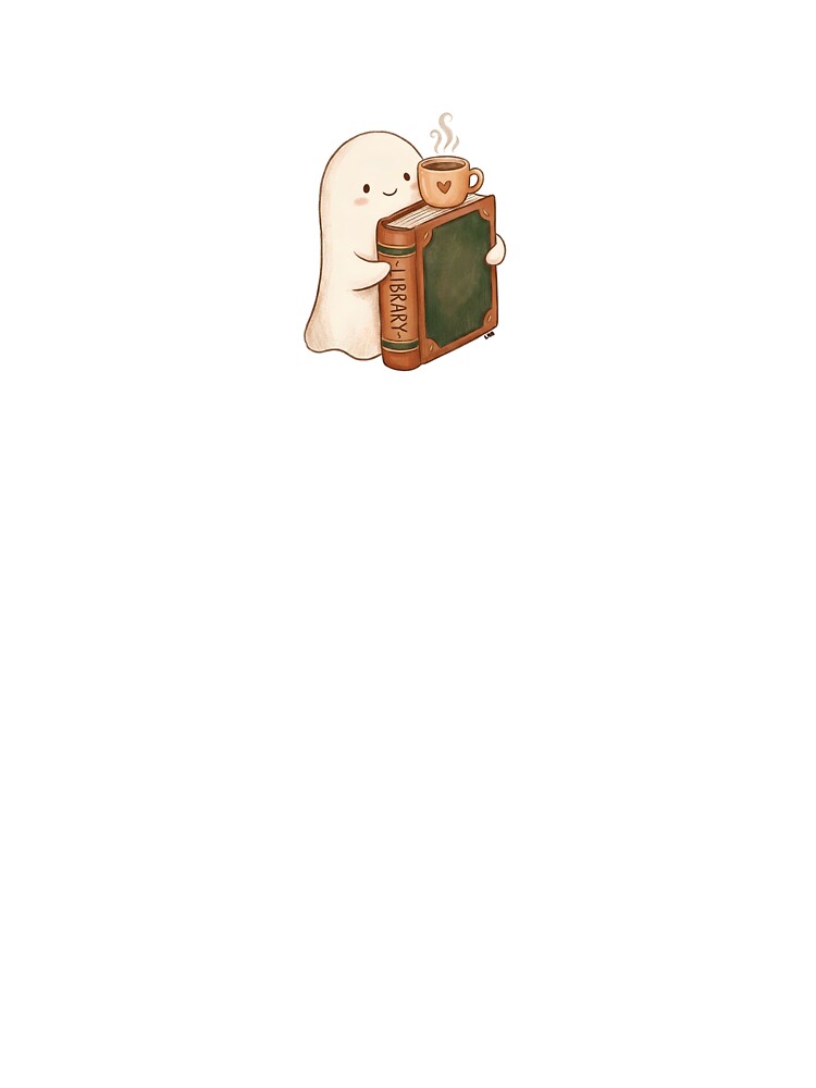 Cozy Ghost Reading Book With Coffee by L98-Studio