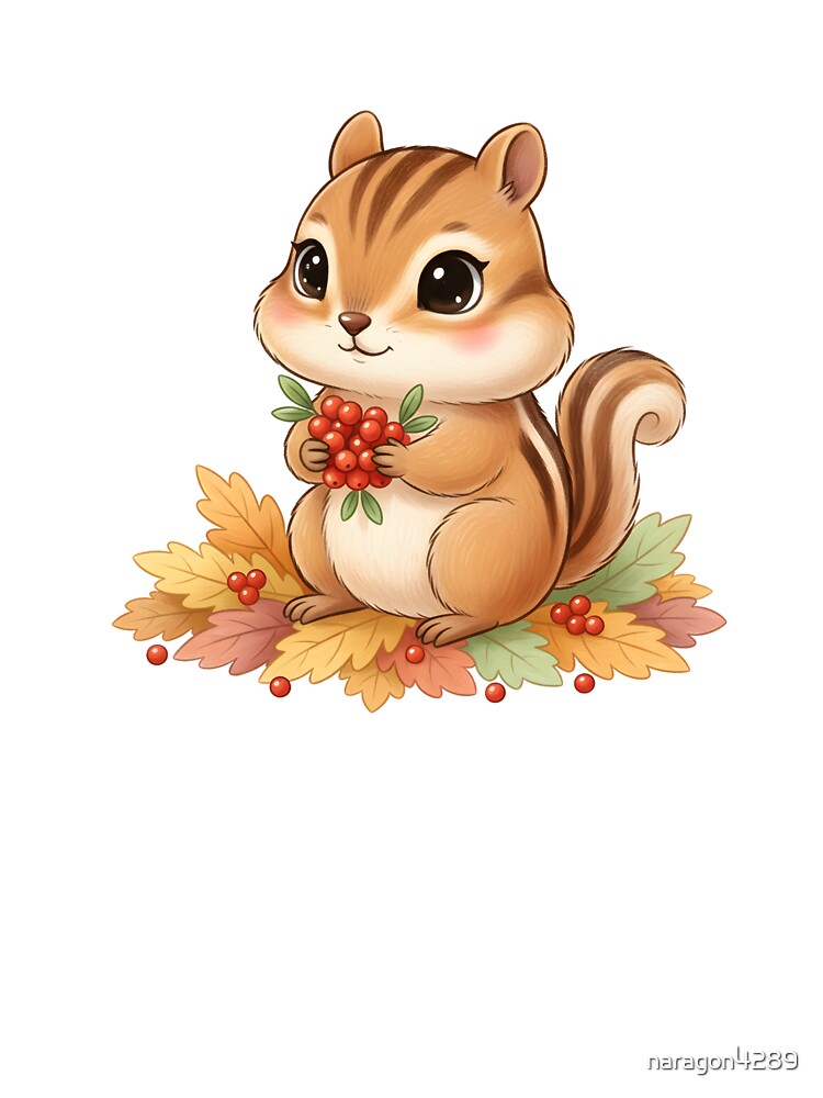 Cute Chipmunk with Berries by naragon4289