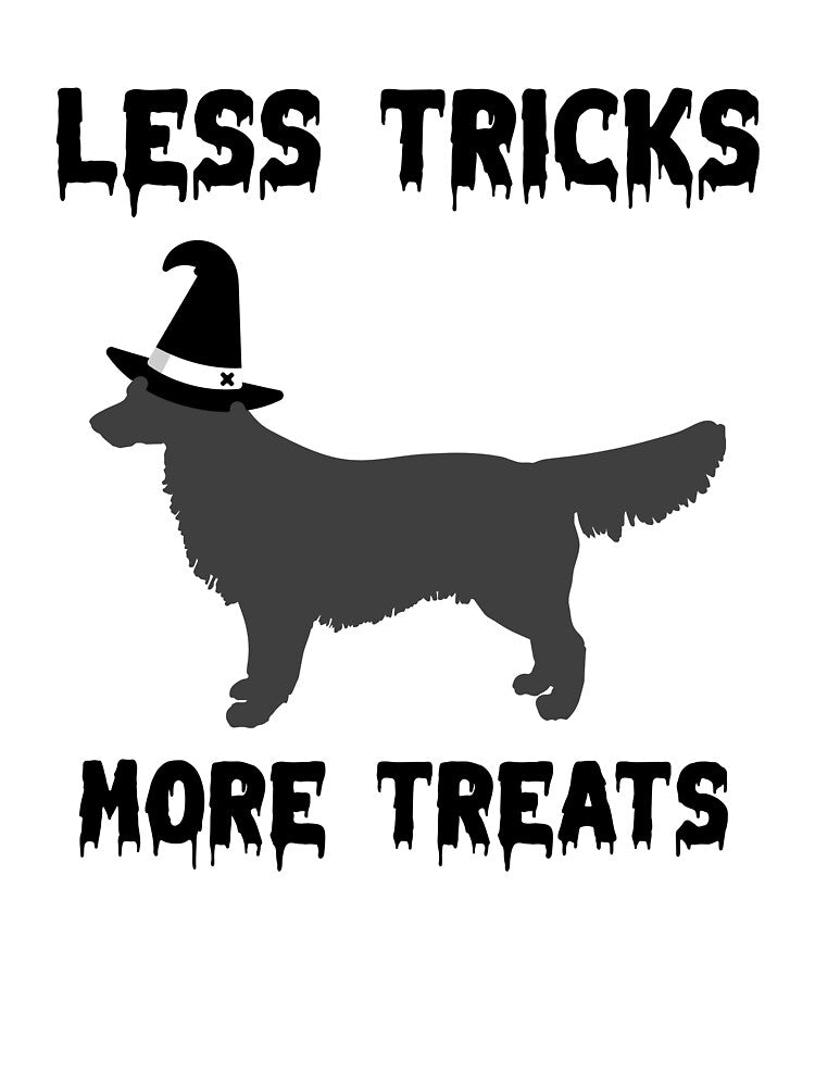 Less Tricks More Treats  – Golden Retriever Cute Halloween Dog by Hintotees