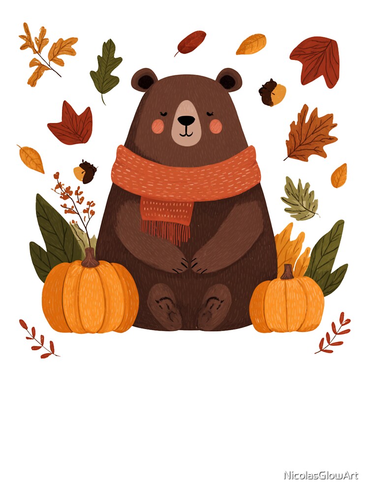 Autumn Bear | T-Shirt by NicolasGlowArt