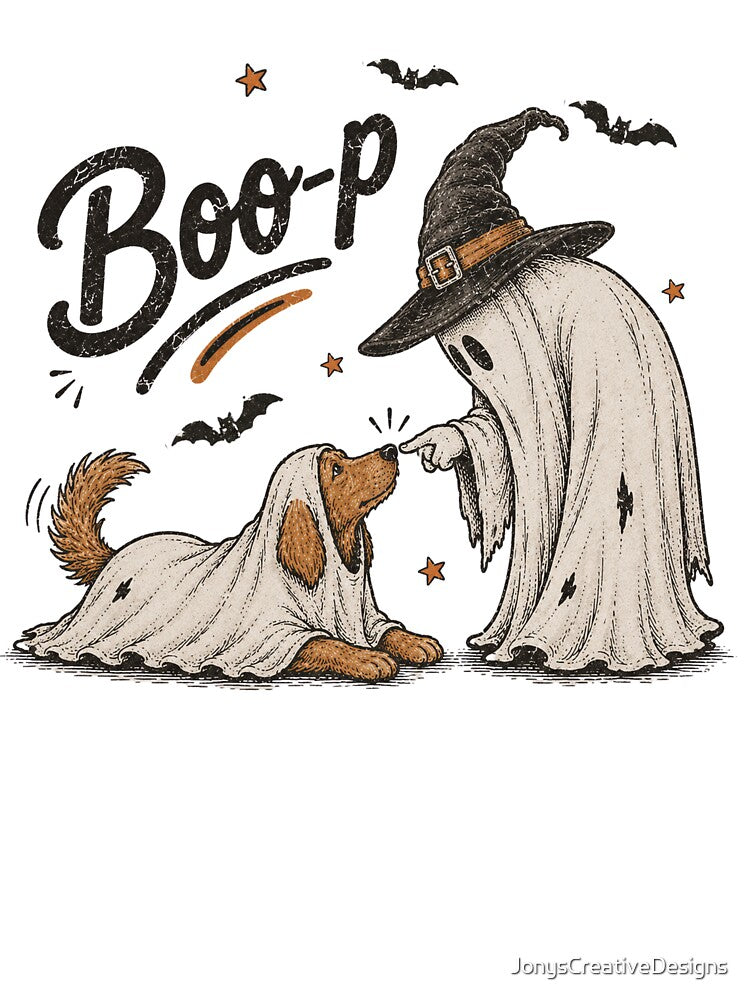 Spooky Halloween ghost & dog by JonysCreativeDesigns