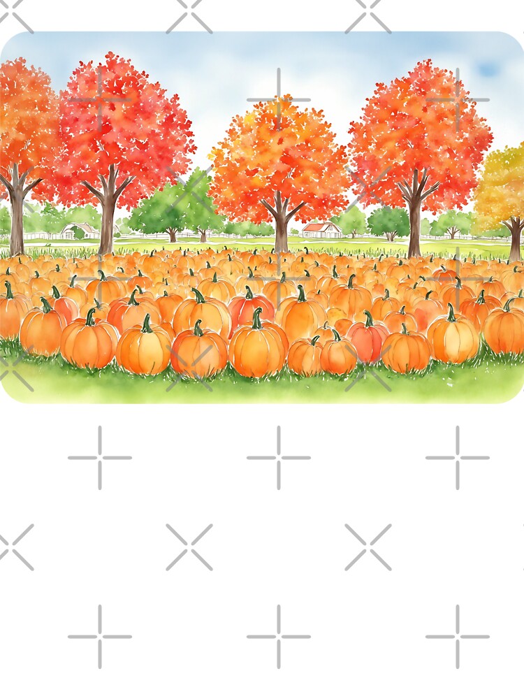 Pumpkin Patch Autumn Fall Watercolor by Magnolia Valley Art