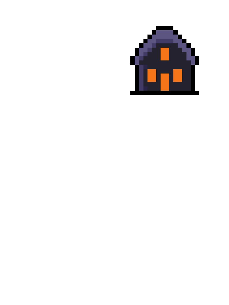 Pixel Art Haunted House – Spooky Halloween Design by BitStich