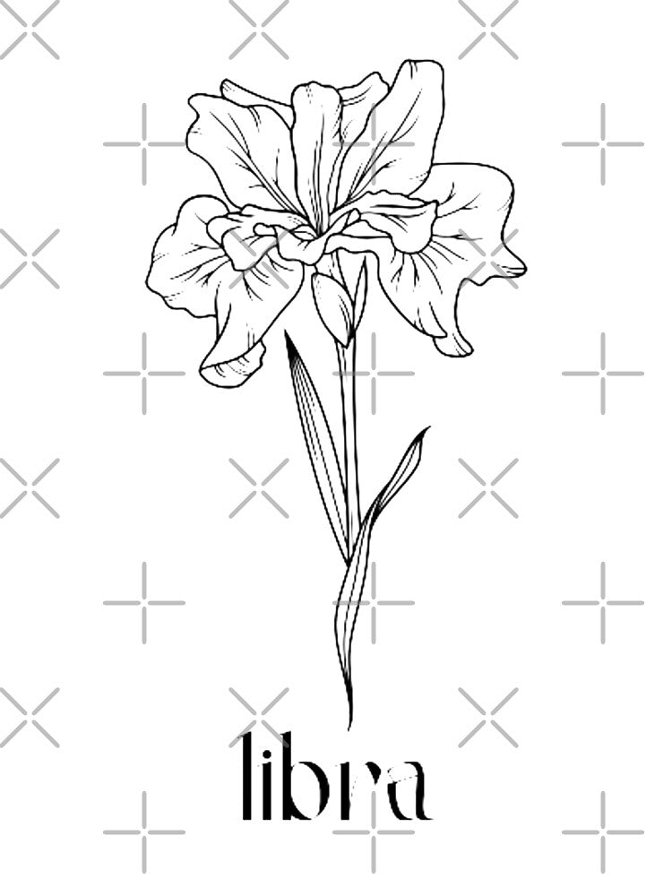''libra'' zodiac black and white flower by Uylia7