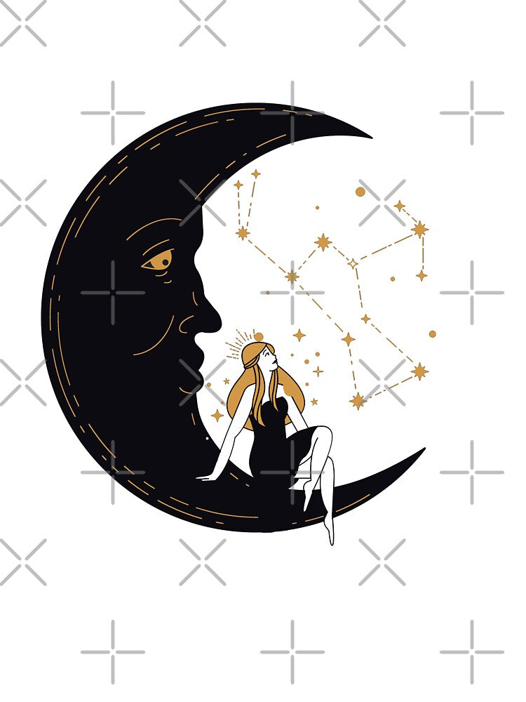 Celestial Moon Godess and Orion Constellation by MamaNeeaDesigns