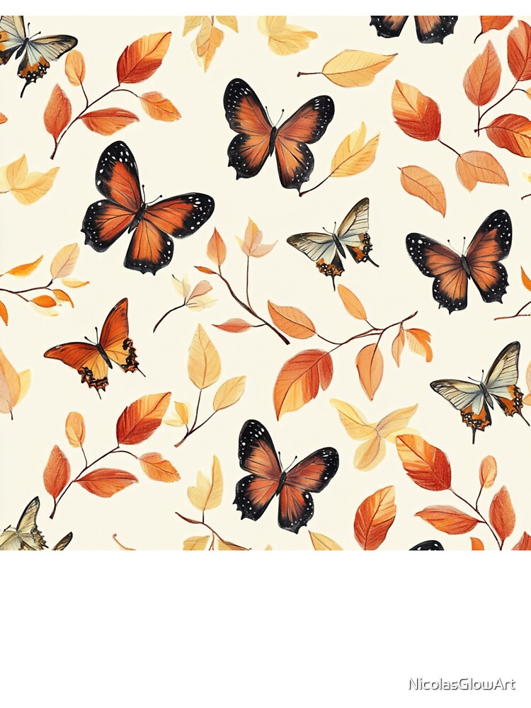 Autumn Leaves and Butterflies by NicolasGlowArt