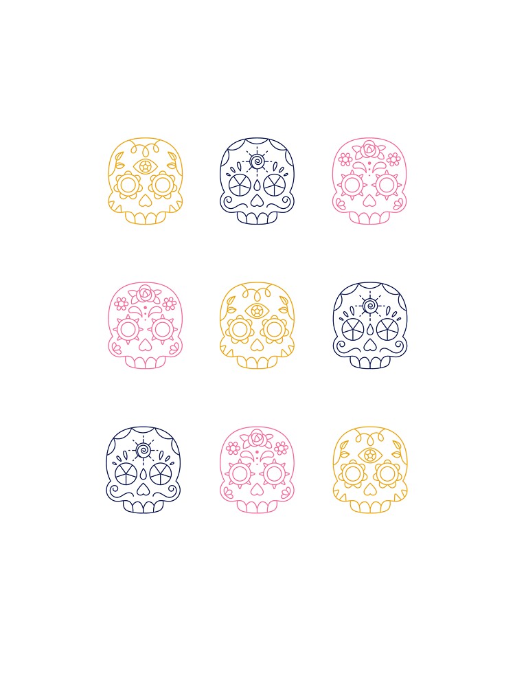 Dia De Los Muertos Skull Sticker by Lcampos03