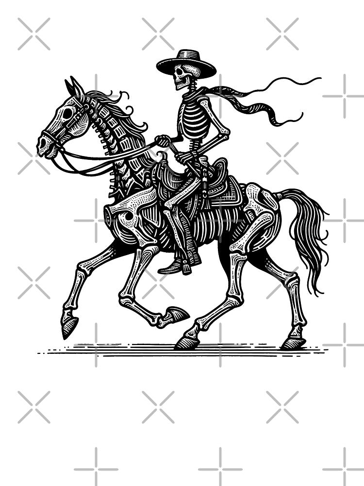 Classic Skeleton Cowboy on horse by revsdesign