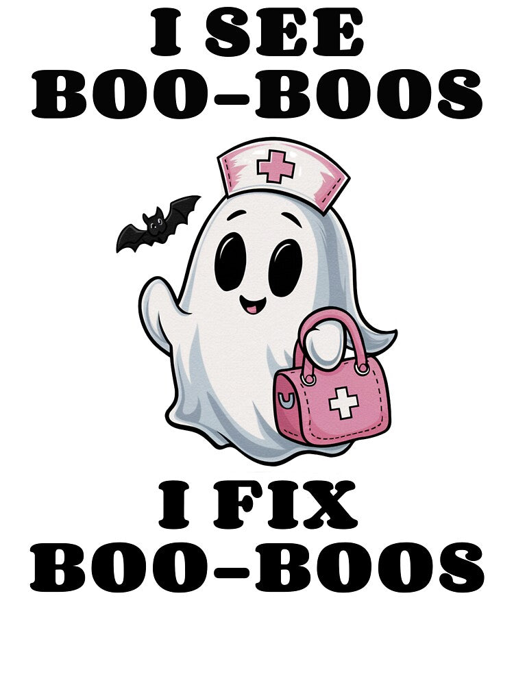 I See Boo-Boos Fix Boo-Boos Funny Halloween Nursing by NoonMoonApparel