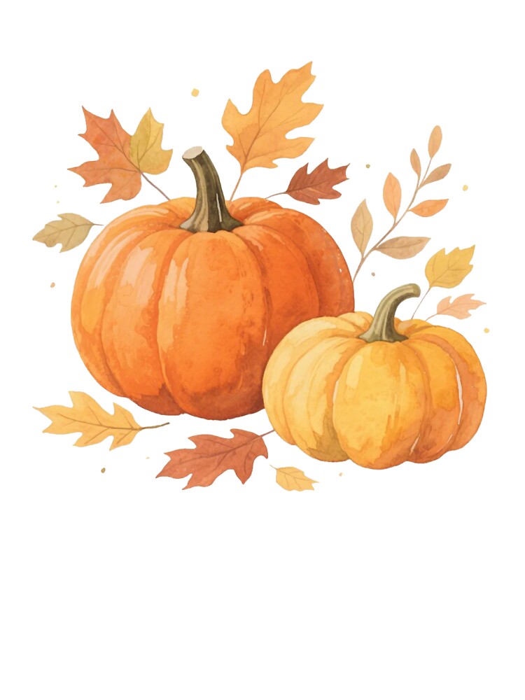 pumpkins with autumn leaves. by BibbleBambie