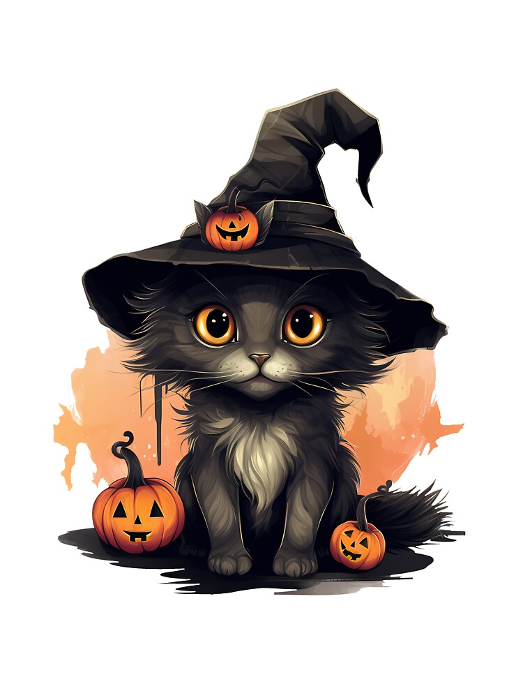 Cute Cat and carved pumpkins by Vansky-Art