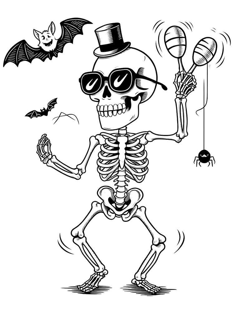 Fun Halloween Skeleton – Playful and Spooky Art by BestChooseArt