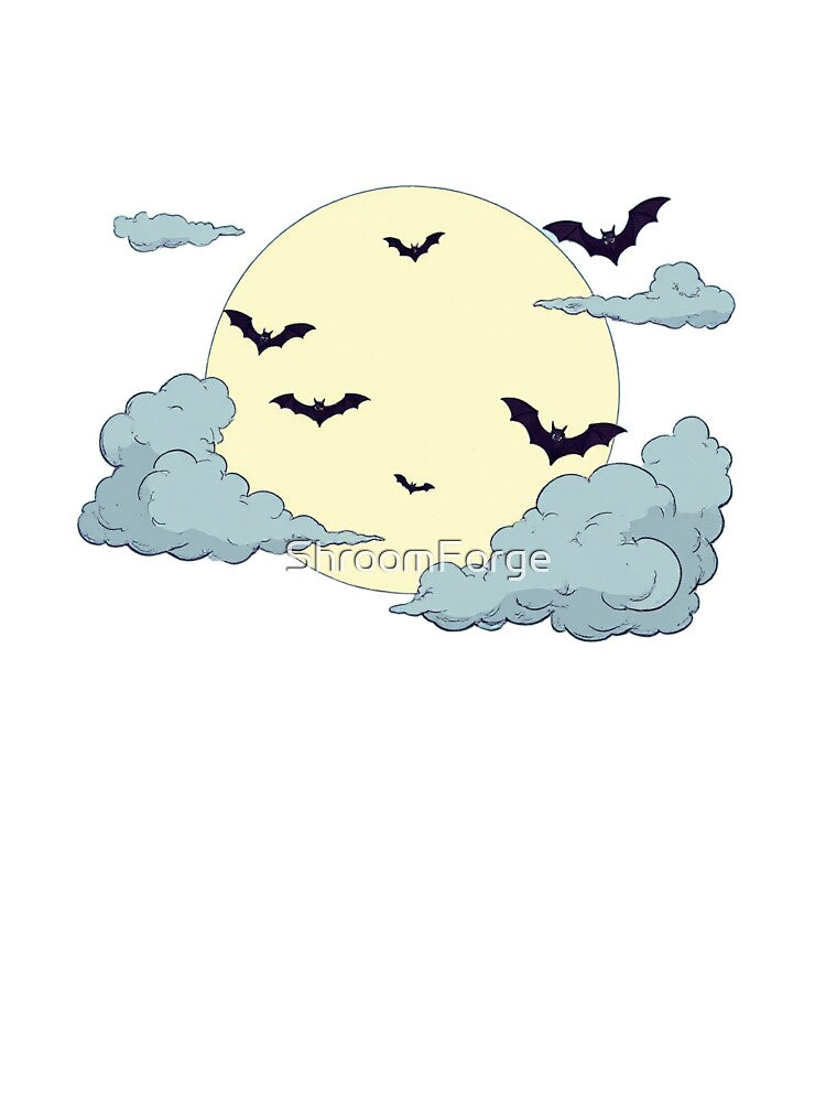 Moonlit Bat Soiree A Pastel Blue Backdrop or by ShroomForge