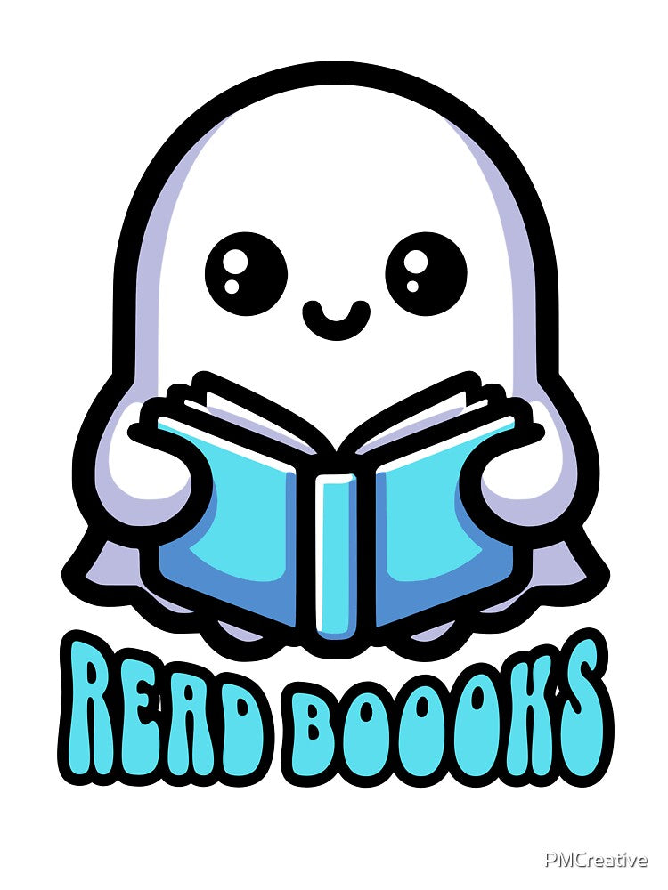 Read Boooks! Cute Reading Ghost Pun by PMCreative