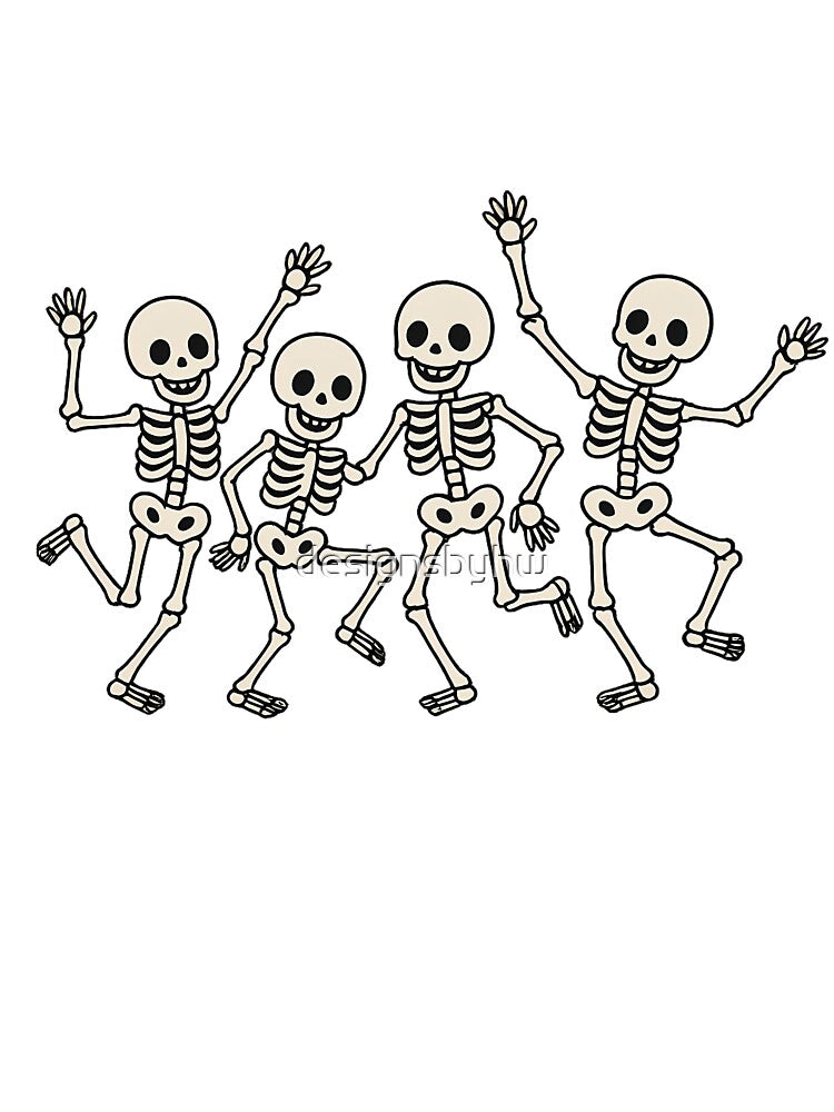 Dancing Skeleton Crew – Cute Spooky Halloween Design by designsbyhw