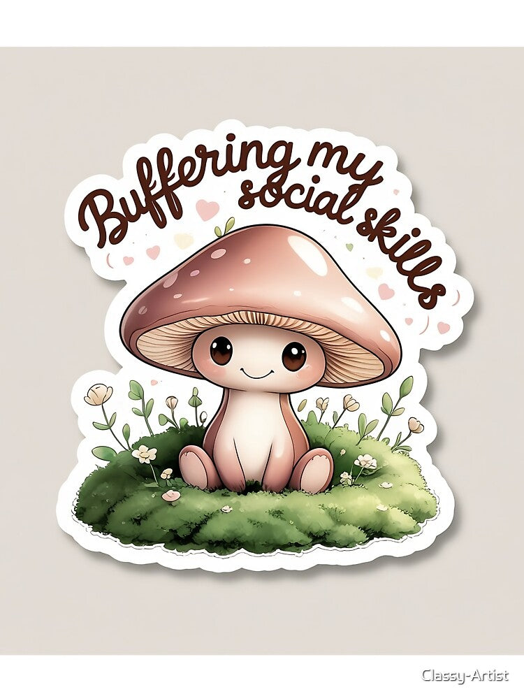Buffering my sovical skills | cute Mashroom | winter by Classy-Artist