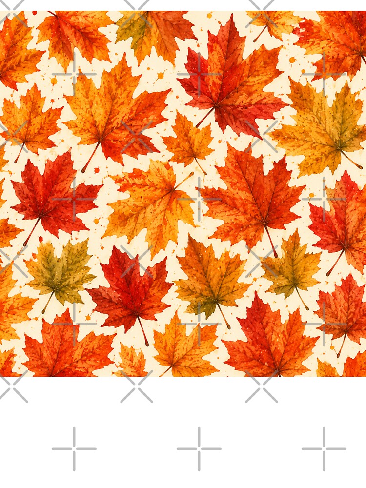 Autumn Maple Leaves Pattern | Fall Orange Red Leaf Nature Design by DreamPixelPrint