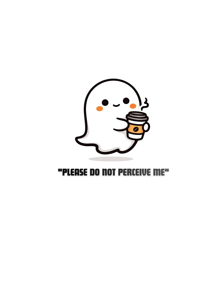 Shy Ghost with Coffee Hug by SandiCreative