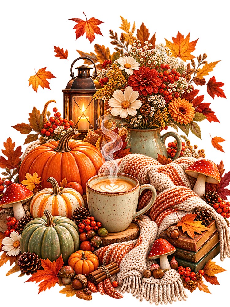 Cozy Autumn Pumpkin Coffee by Gold&pixels