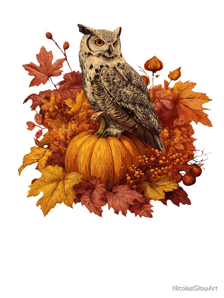 Owl and Pumpkin by NicolasGlowArt