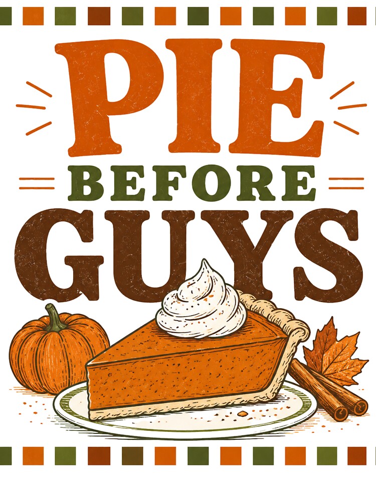 Pie Before Guys | Funny Pumpkin Pie Lover Autumn Design by UUniqueIImprint