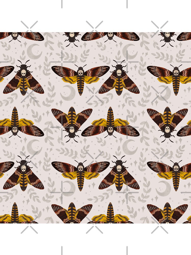 Skull Moths, White by serafineaandd