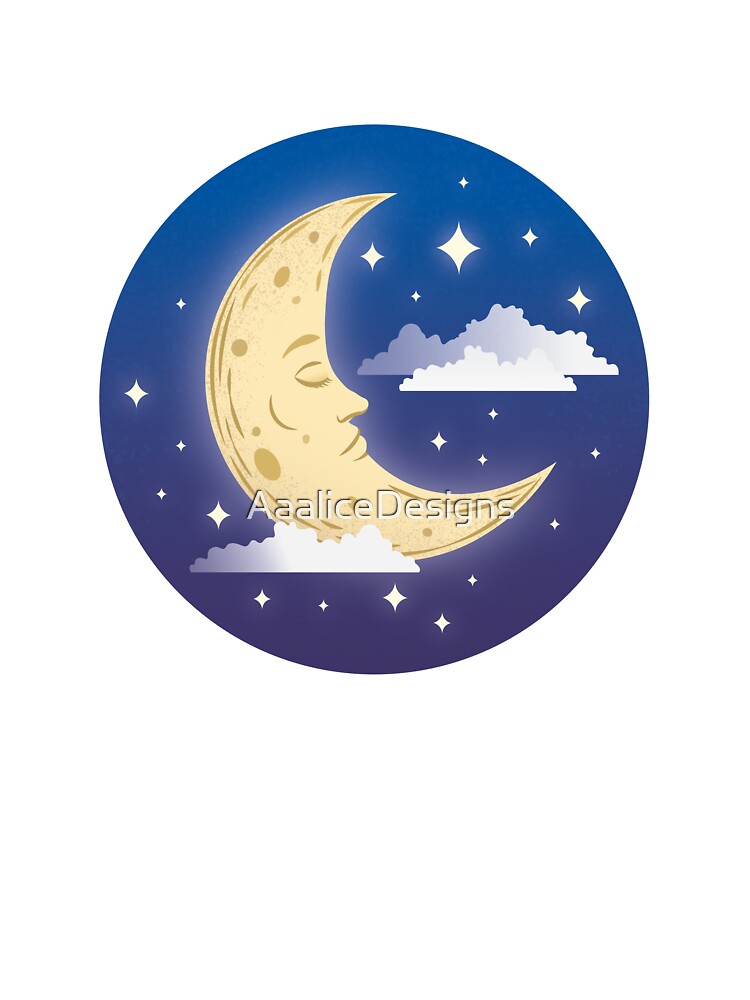 Sleepy Moon Round by AaaliceDesigns