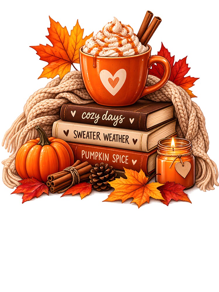 Cozy Autumn Pumpkin Spice Reading Vibes by TinyWeird