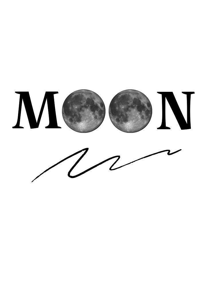 Moon Phases Typography Design by dreamyspot