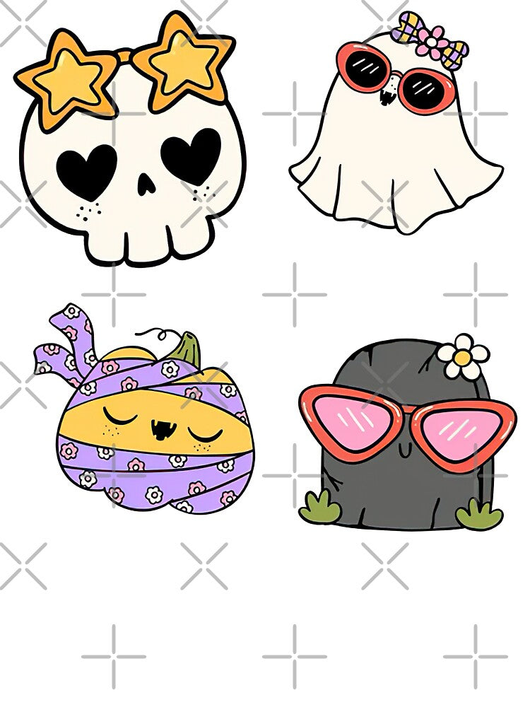 Cute Halloween Ghost and Pumpkin by graphic-genie