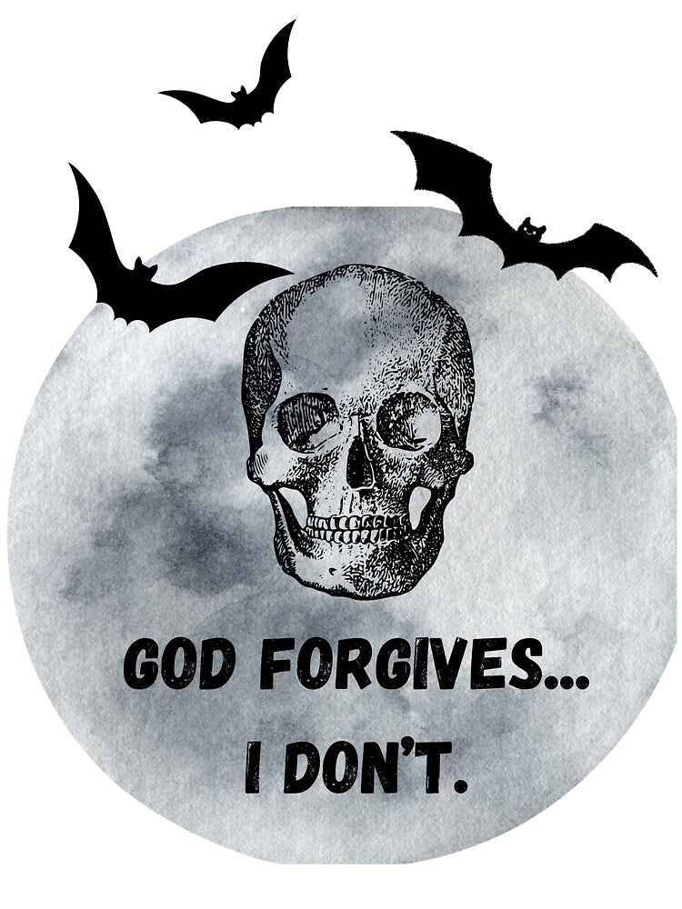 God Forgives I Don't Skull Moon Bats by simpllify